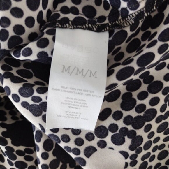 CAbi #3079 Jot Top Polka Dot Sleeveless Blouse Black White Size M - Picture 7 of 8